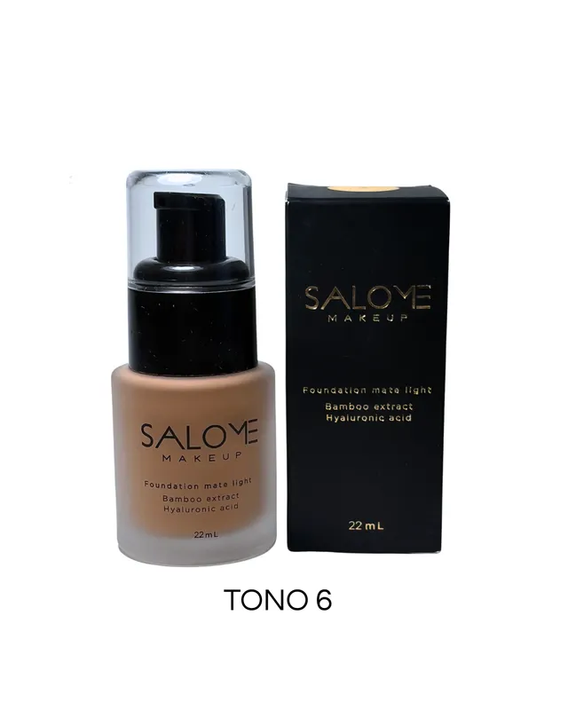 [7599055003218 (TONO 6)] BASE MATTE CON ACIDO HIALURONICO Y EXTRACTO DE BAMBÚ TONO 6 SALOME MAKEUP (3218)
