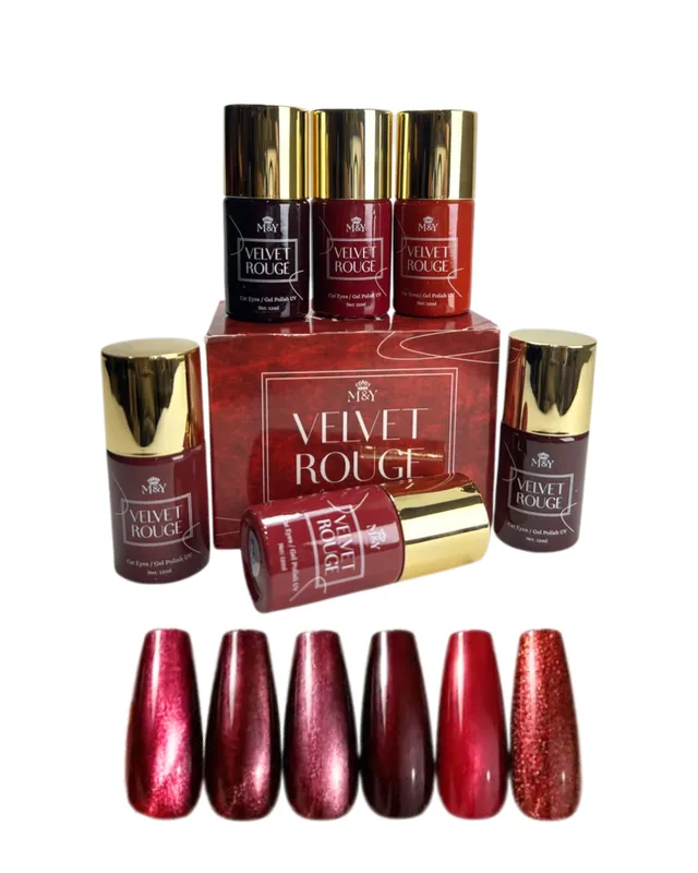 [MY0211] COLECCIÓN DE ESMALTE VELVET ROUGE M&Y 6PCS (0211)