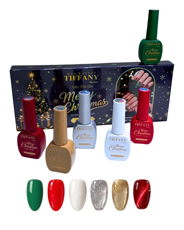 [9669962026100 (6 COLORES)] COLECCIÓN DE ESMALTES SEMIPERMANENTES MERRY CHRISTMAS 6 COLORES TIFFANY (6100)