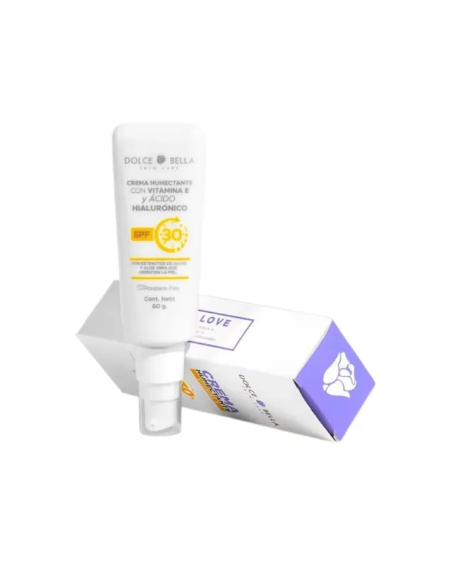 [7709561617308 (VITAMINA E)] CREMA HUMECTANTE CON VITAMINA E Y ÁCIDO HIALURÓNICO SPF 30  DOLCE BELLA 60g (7308)