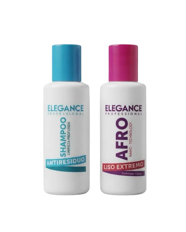 [7592977002376 (AFRO)] KIT DE TRATAMIENTO ALISANTE AFRO + CHAMPOO ANTIRESIDUO 120ml ELEGANCE (2376)