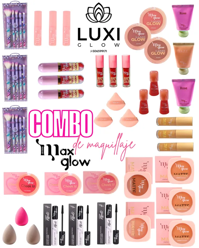 COMBO EMPRENDEDOR DE MAQUILLAJE MAXGLOW