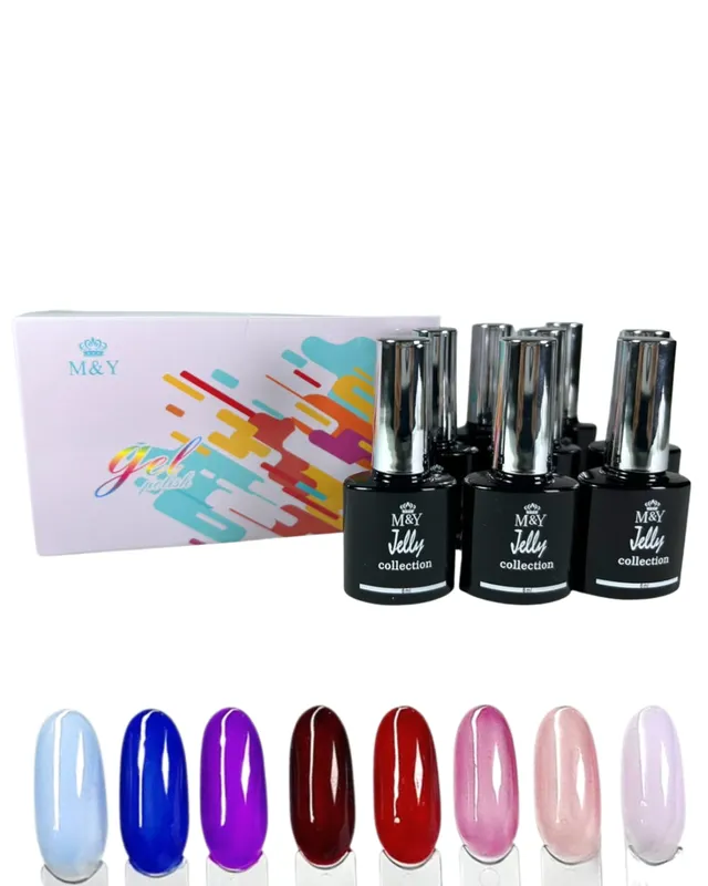 [MY0201] COLECCIÓN DE ESMALTES EN GEL JELLY M&Y 8PCS (0201)