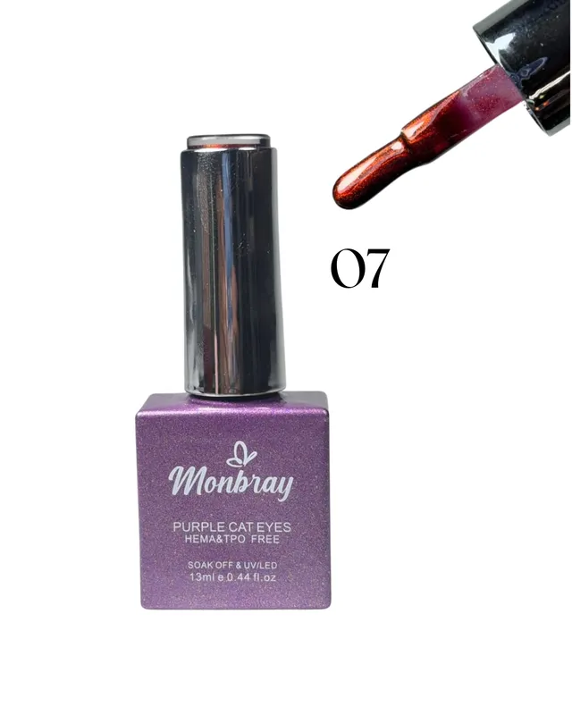ESMALTE SEMIPERMANENTE MONBRAY PURPLE CAT EYES TONO 07 (8077)