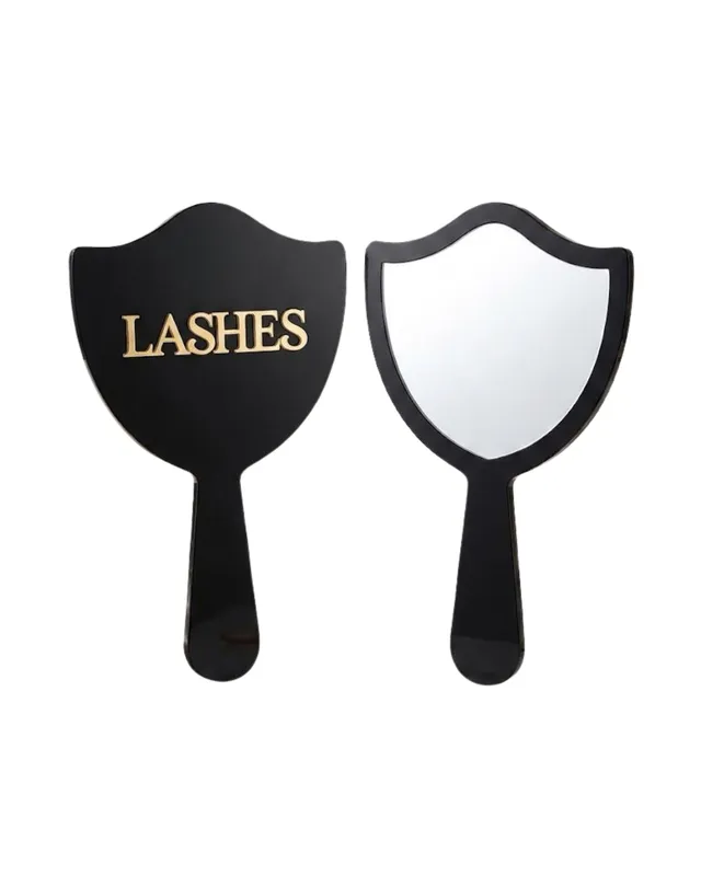 ESPEJO DE MANO PARA LASHES / PESTAÑAS COLOR NEGRO (2385)
