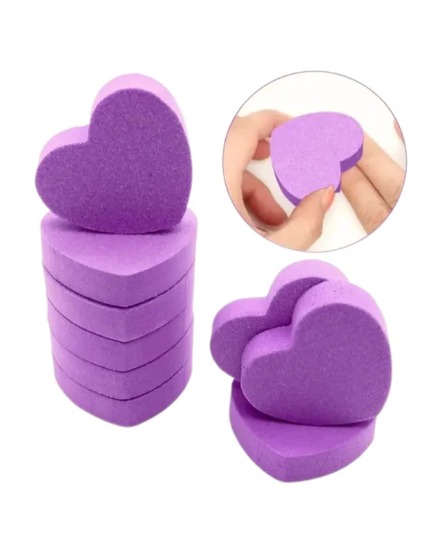 MINI LIMA /SPONGIE FORMA DE CORAZÓN MORADO PAQUETE X 100 UND (1570P)