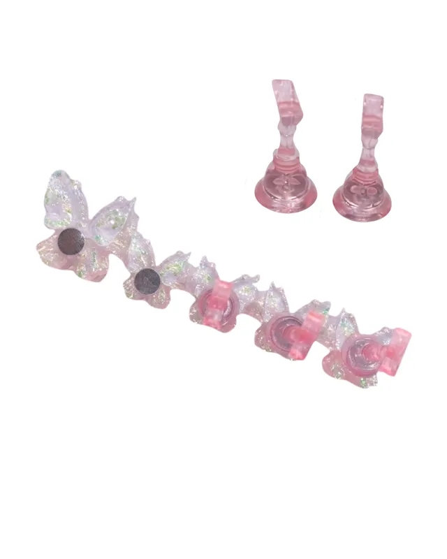 MUESTRARIO PARA TIPS MARIPOSA IMANTADO ROSADO (0072)