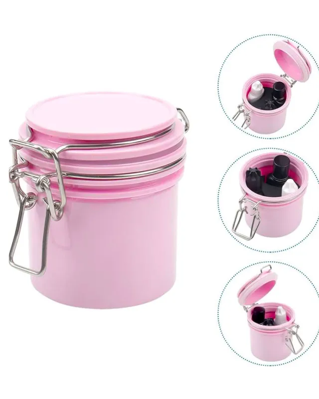 DEPOSITO HERMETICO PARA ADHESIVO DE PESTAÑAS COLOR ROSA (0609)
