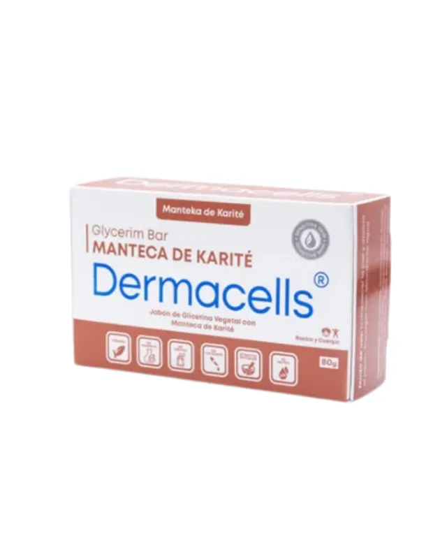 [7591570000734 (MANTECA DE KARITE)] JABON GLYCERIM MANTECA DE KARITE DERMACELLS 80gr (0734)