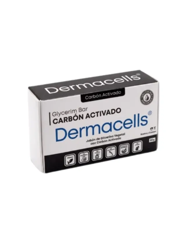 [7591570000765 (CARBON ACTIVADO)] JABON GLYCERIM CARBON ACTIVADO DERMACELLS 80gr (0765)