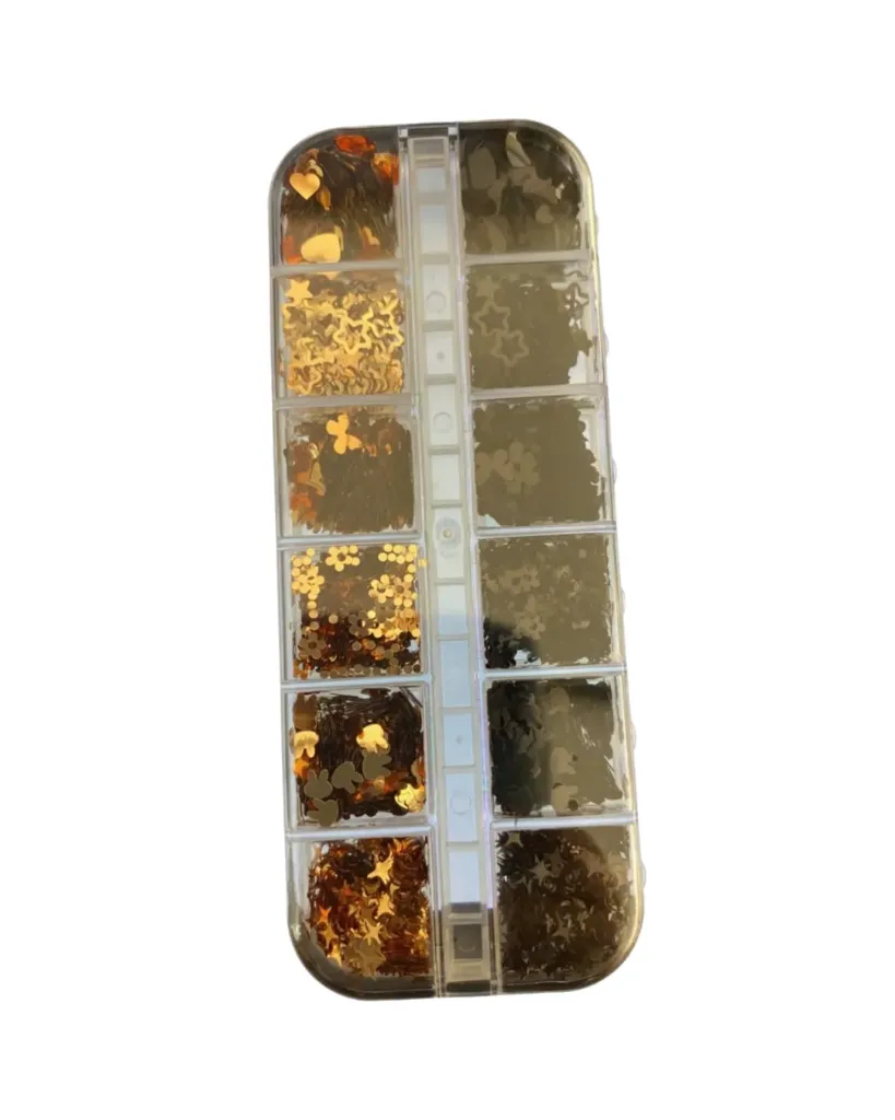 [TF0258 (MARRON Y NEGRO)] PASTILLERO LASER FLAKE MARRON Y NEGRO 12PCS (0258)