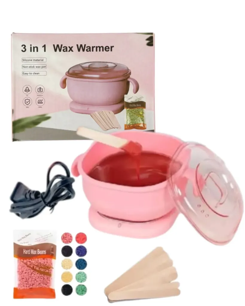 [6954125472317 (ROSADA)] CALENTADOR DE CERA 3 EN 1 MATERIAL DE SILICONA ROSADA WAX WARMER (2317)