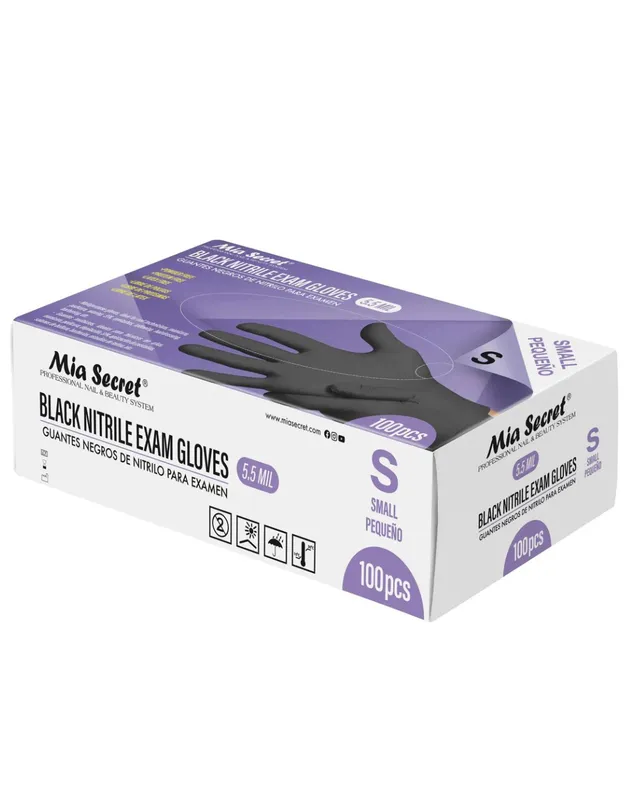 [842342116533 (NEGRO)] GUANTES NEGRO MIA SECRET TALLA "S" (6533) 100PCS