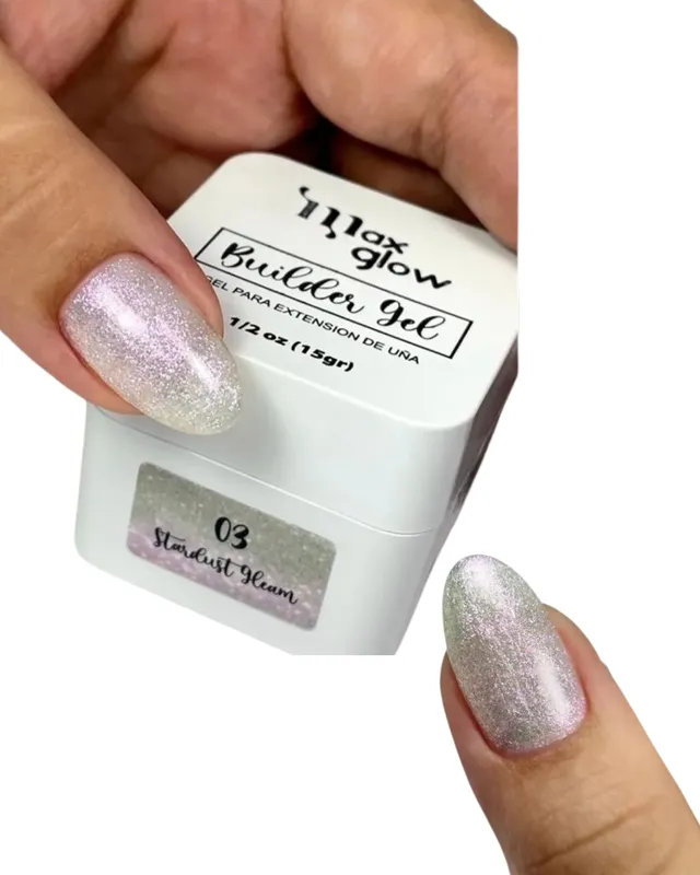 [ML2071 (STARDUST)] BUILDER GEL MAXGLOW CON GLITTER  ENV BLANCO TONO 03 STARDUSHT GLEAM (ML2071)