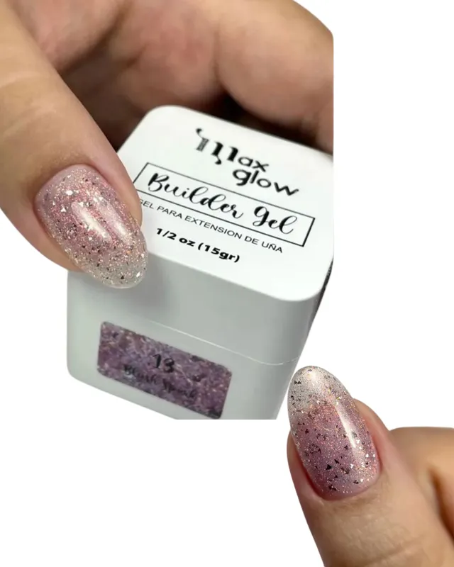 [ML2071 (BLUSH)] BUILDER GEL MAXGLOW CON GLITTER  ENV BLANCO TONO 13 BLUSH SPARK (ML2071)