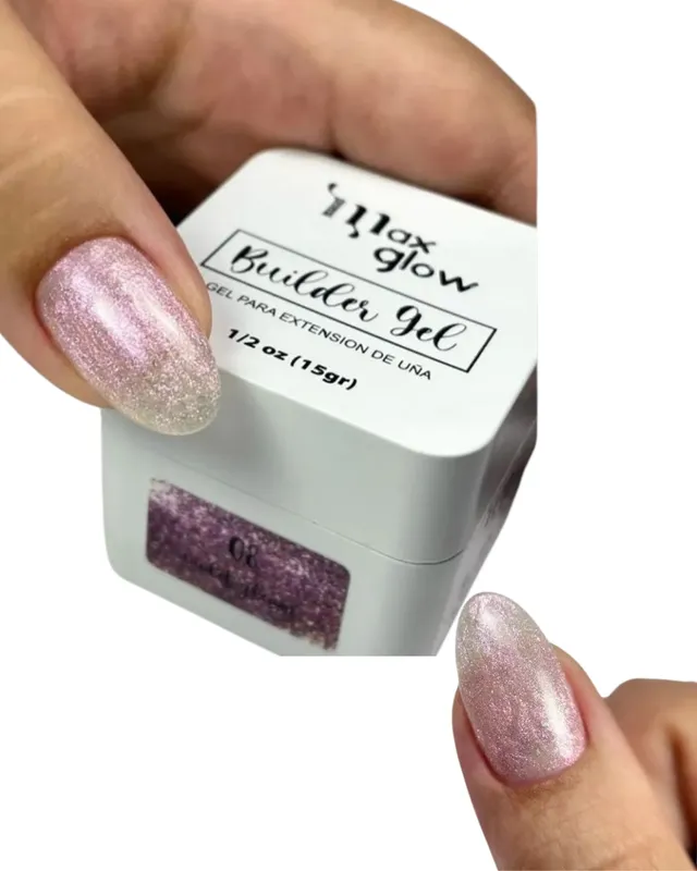 [ML2071 (VIOLET)] BUILDER GEL MAXGLOW CON GLITTER  ENV BLANCO TONO 08 VIOLET GLEAM (ML2071)