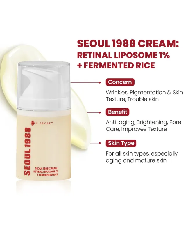 [8809695240584 (CREAM)] K-SECRET SEUL 1988 CREMA RETINAL LIPOSOME 1%  + FERMENTED RICE 50ML (0584)
