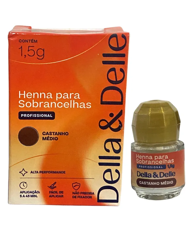 [7898664340593(HENNA)] HENNA PARA CEJA  CASTAÑO MEDIO DELLA & DELLA 1,5gr(0593)