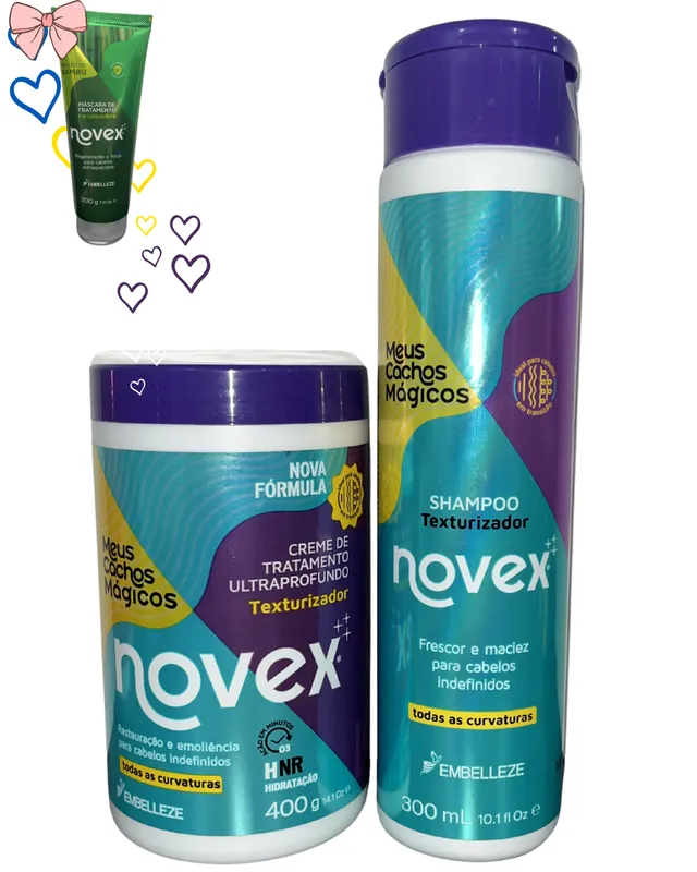 [7896013555704(7896013557456)] COMBO NOVEX MEUS CACHOS MAGICOS SHAMPOO 300ml, MASCARILLA 400g