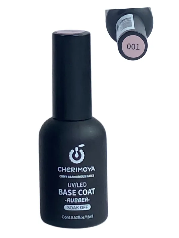 Base coat RUBBER soak off, UV-LED CHERIMOYA CONT. 15ML(#001)