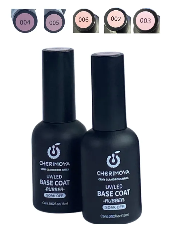 Base coat RUBBER soak off, UV-LED CHERIMOYA CONT. 15ML (#005,#004)