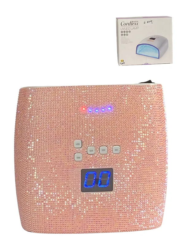 Lampara recargable de 66w con cristales rosada modelo (s10)