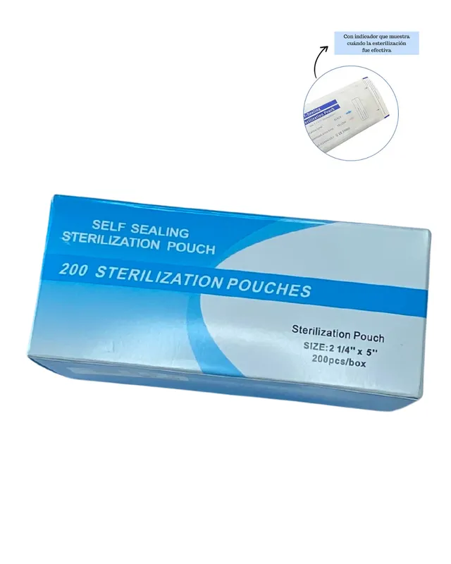 BOLSA DE ESTIRILIZACION AUNTOSELLABLE 200 unidades  SIZE: 2 1/4¨x5¨  (57x130mm)