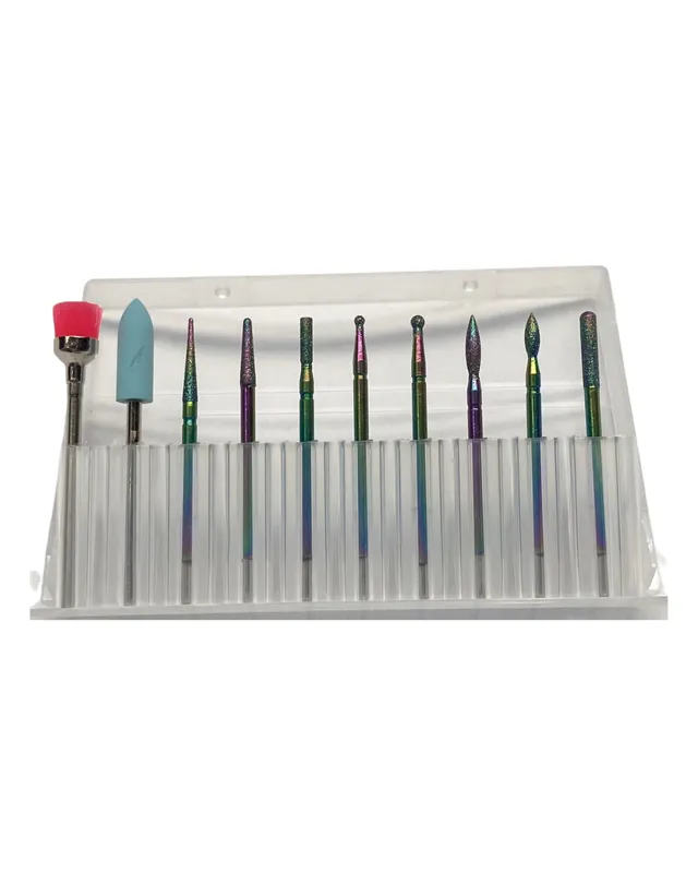 KIT PUNTA MANICURA RUSA 10PCS TITANIO