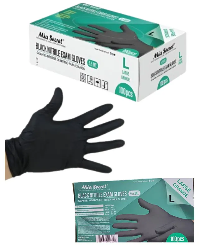 GUANTES NEGRO MIA SECRET TALLA "L" (6557) 100PCS