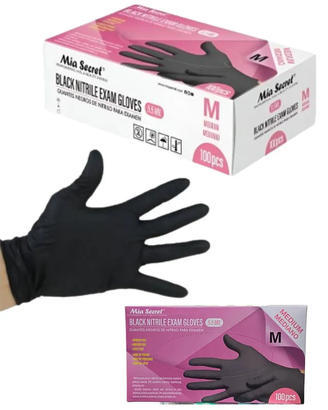 GUANTES NEGRO MIA SECRET TALLA "M" (6540) 100PCS